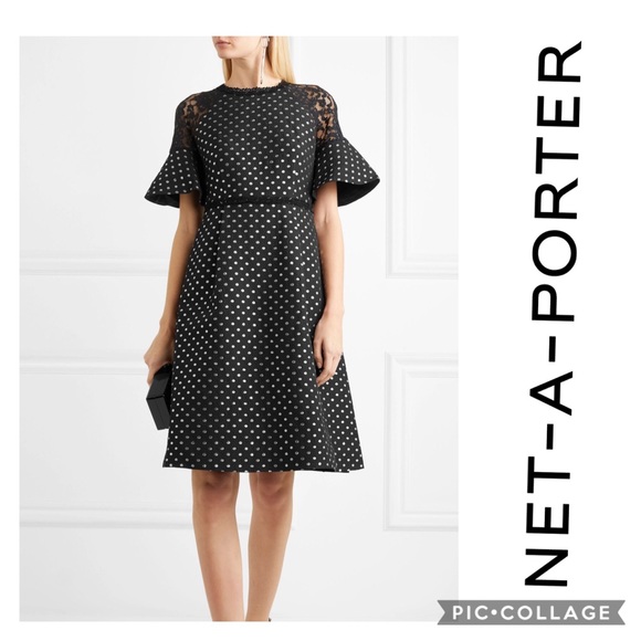 Draper James Net-A-Porter Black Polka Dot Dress - Picture 2 of 10